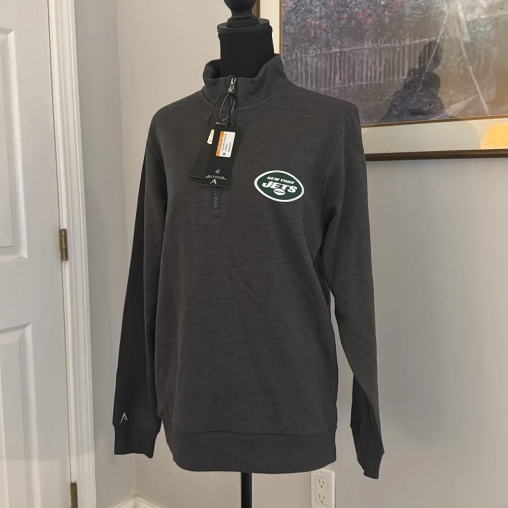 NWT New York Jets Antigua Quarter Zip Pullover Men’s Size Medium